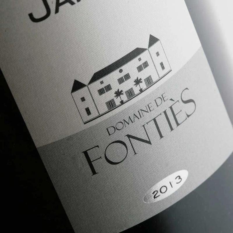 Étiquette de vin Domaine de Fontiès 2013 en gros plan